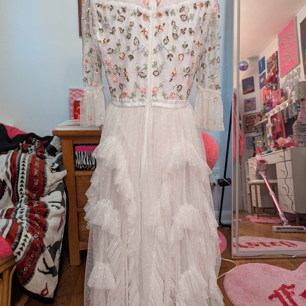 Floral Embroidered Sheer Dress - Picture 5 of 8